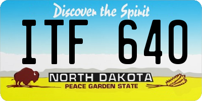 ND license plate ITF640
