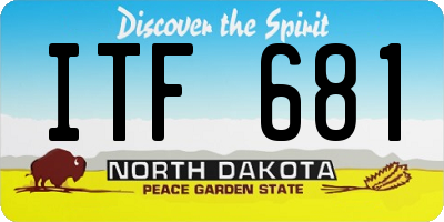 ND license plate ITF681