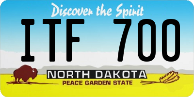 ND license plate ITF700