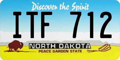 ND license plate ITF712