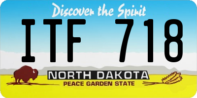 ND license plate ITF718