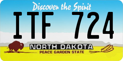 ND license plate ITF724