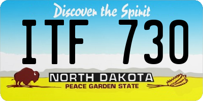 ND license plate ITF730