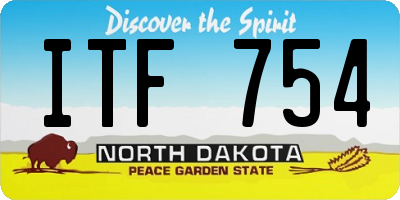 ND license plate ITF754