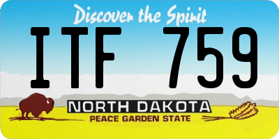 ND license plate ITF759