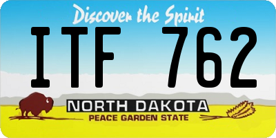 ND license plate ITF762