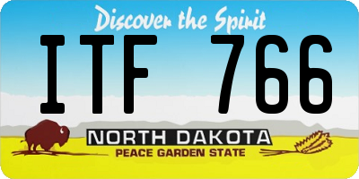 ND license plate ITF766