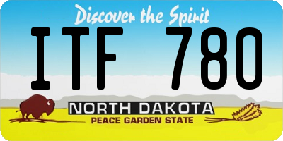 ND license plate ITF780