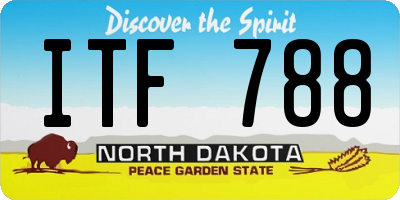 ND license plate ITF788