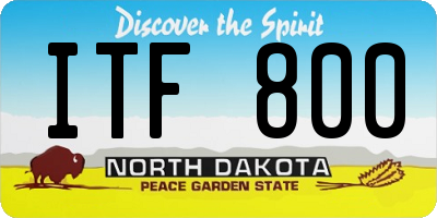 ND license plate ITF800