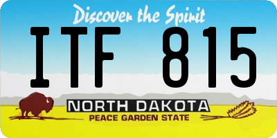 ND license plate ITF815
