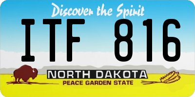 ND license plate ITF816