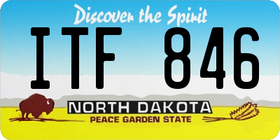 ND license plate ITF846
