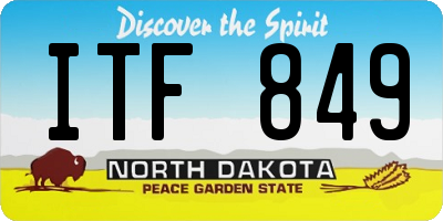 ND license plate ITF849