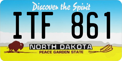 ND license plate ITF861