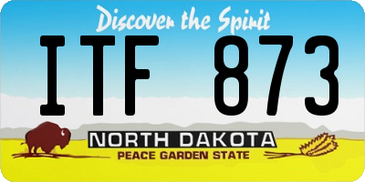 ND license plate ITF873