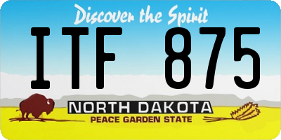 ND license plate ITF875