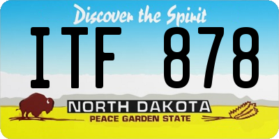 ND license plate ITF878