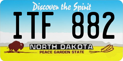 ND license plate ITF882