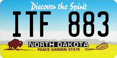ND license plate ITF883