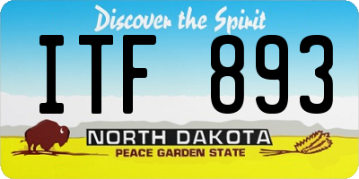 ND license plate ITF893