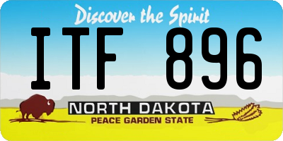 ND license plate ITF896