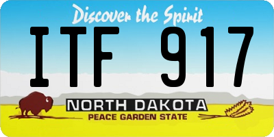 ND license plate ITF917