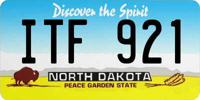 ND license plate ITF921