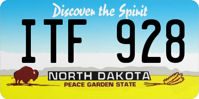 ND license plate ITF928