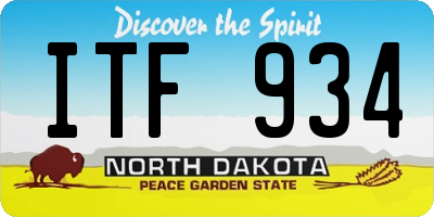 ND license plate ITF934