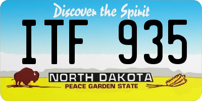 ND license plate ITF935