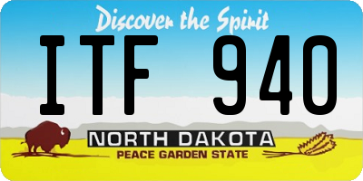 ND license plate ITF940