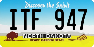 ND license plate ITF947