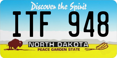 ND license plate ITF948