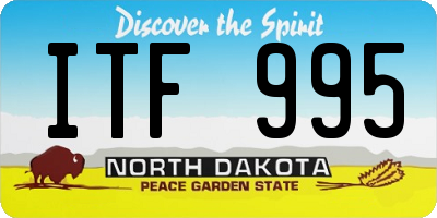ND license plate ITF995