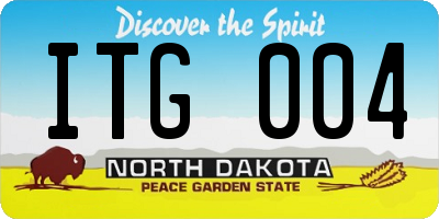 ND license plate ITG004