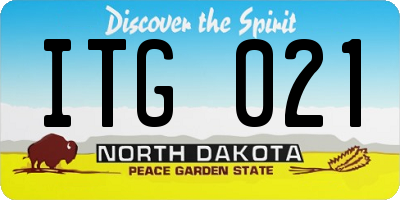 ND license plate ITG021