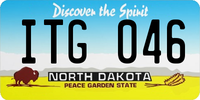 ND license plate ITG046