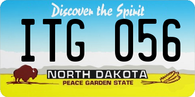 ND license plate ITG056