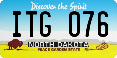 ND license plate ITG076