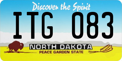ND license plate ITG083