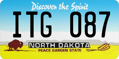 ND license plate ITG087