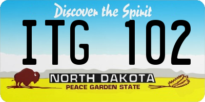 ND license plate ITG102