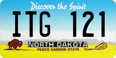 ND license plate ITG121
