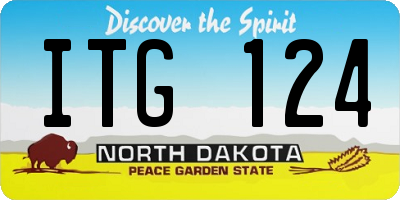 ND license plate ITG124