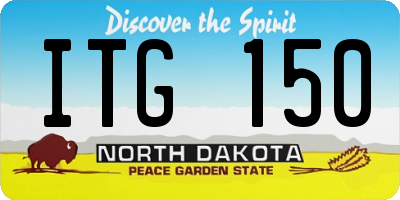 ND license plate ITG150