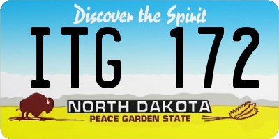 ND license plate ITG172