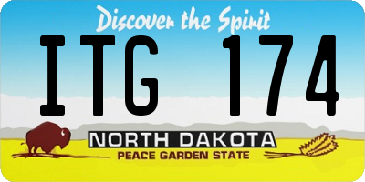 ND license plate ITG174
