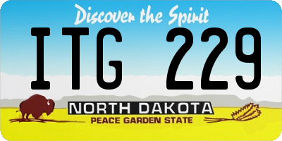 ND license plate ITG229
