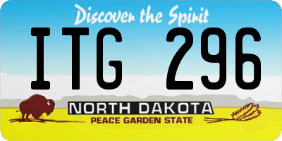 ND license plate ITG296